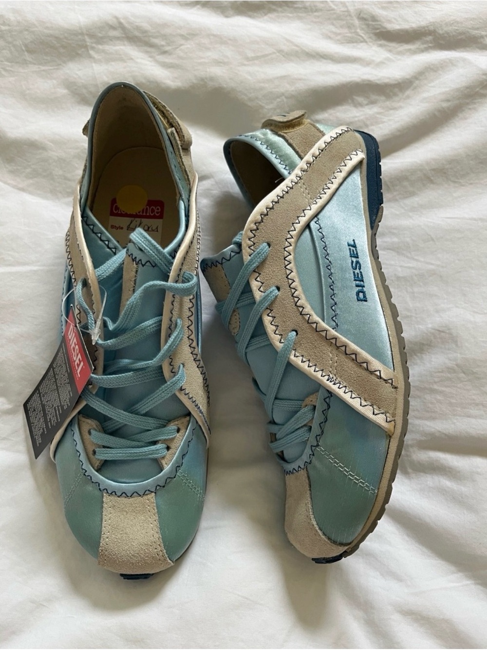 Diesel vintage deadstock Y2K
Kikoru ballet trainer blue satin suede fashion shoe